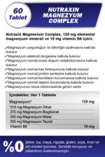 Magnezyum Complex 60 Tablet 125 Mg - Bisiglinat - Taurat - Malat - Sitrat - B6x2 - Görsel 3