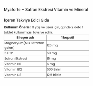 myaforte safran ekstresi vitamin ve mineral iceren takviye edici gida 122