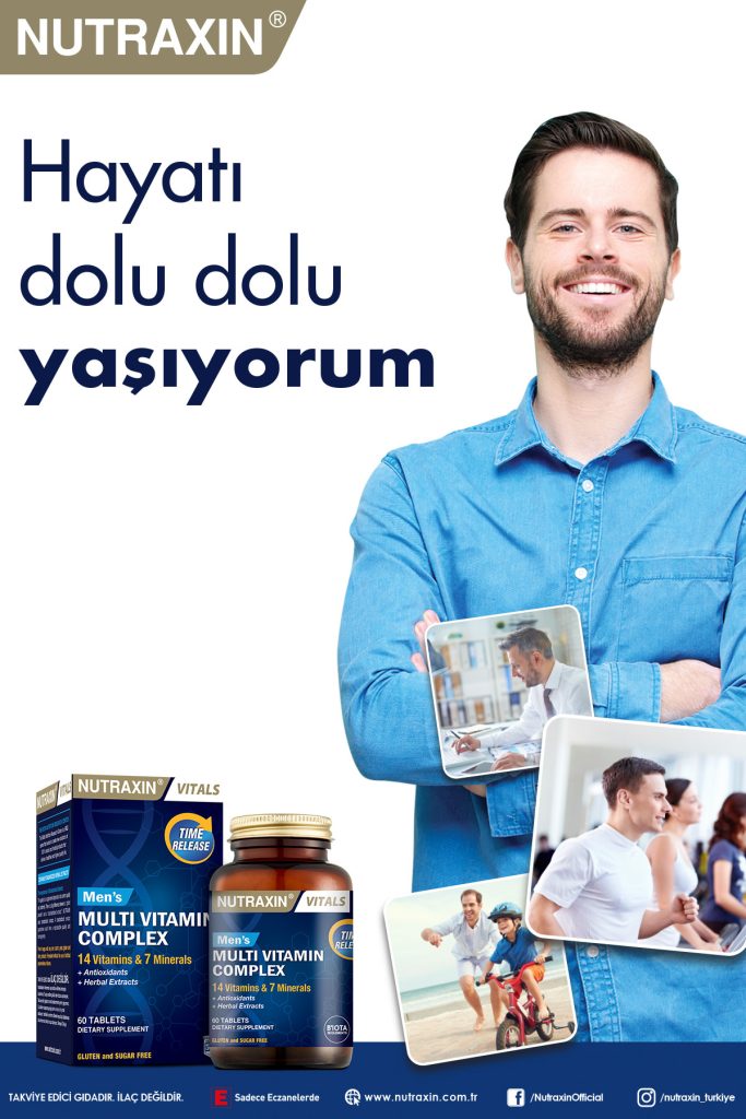 2 adet nutraxin men s multi vitamin ve mineral complex 60 adet tablet erkeklere ozel formul 526