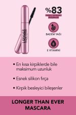 Doğal Formüllü Kirpik Uzatıcı Maskara (Siyah) - Longer Than Ever Mascara - 001 Black - 8682536067119 - Görsel 4