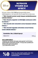 Vitamin B12 Sprey 15 ml – Metilkobalamin Formlu, Vegan, Hızlı Emilim Takviyesi - Görsel 2